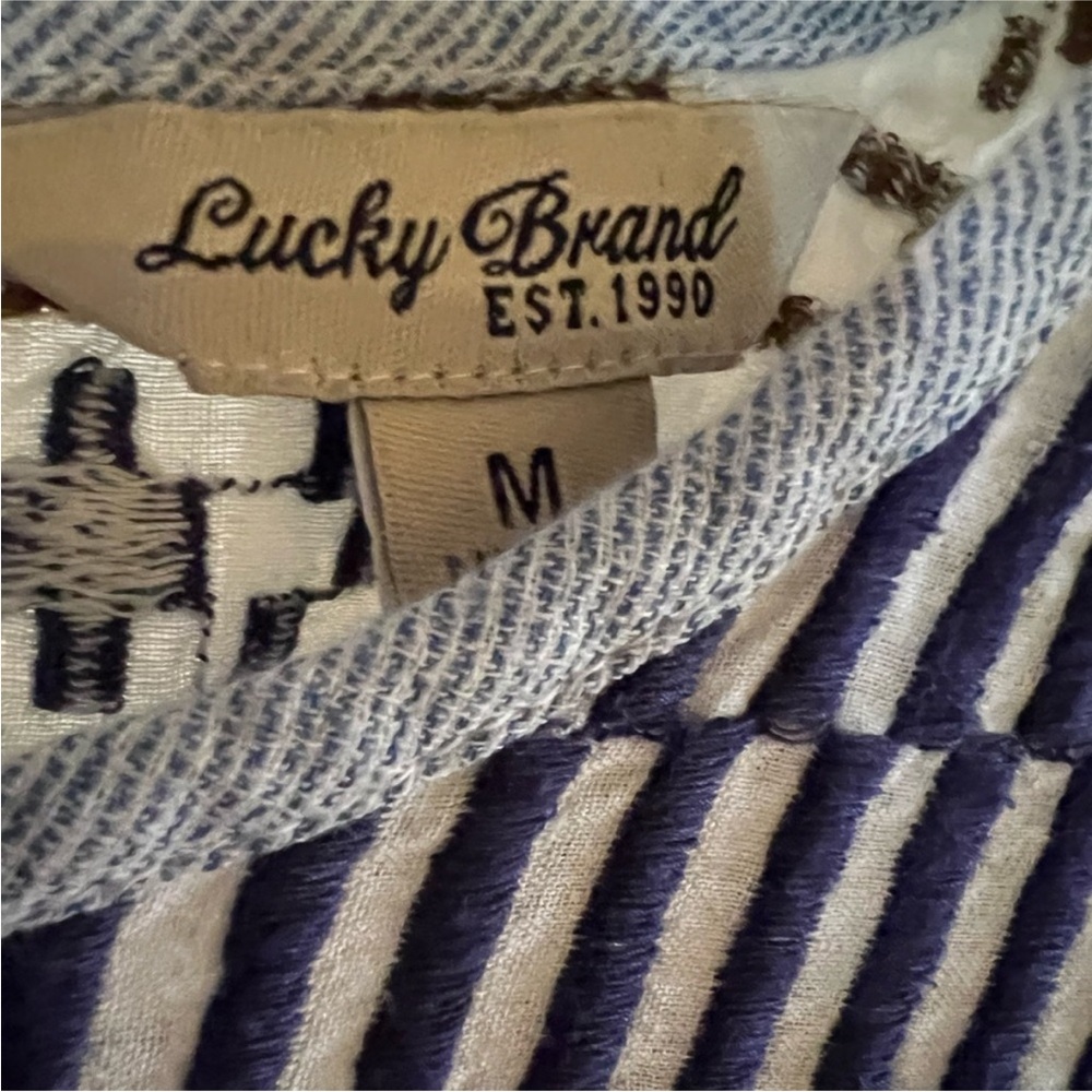 Lucky Brand 100% Cotton Sleeveless Embroidered Top – Size Medium - Picture 6 of 8